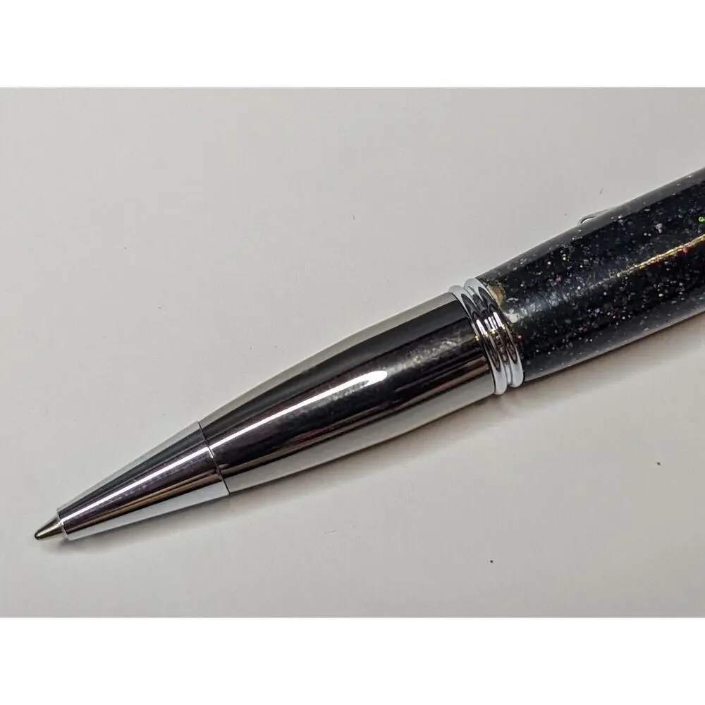 Gatsby Twist Pen Gun Metal Finish Sparkles Acrylic‎ Body Hand Turned Pen